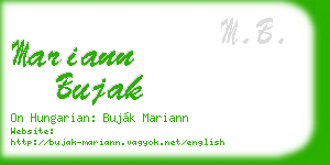 mariann bujak business card